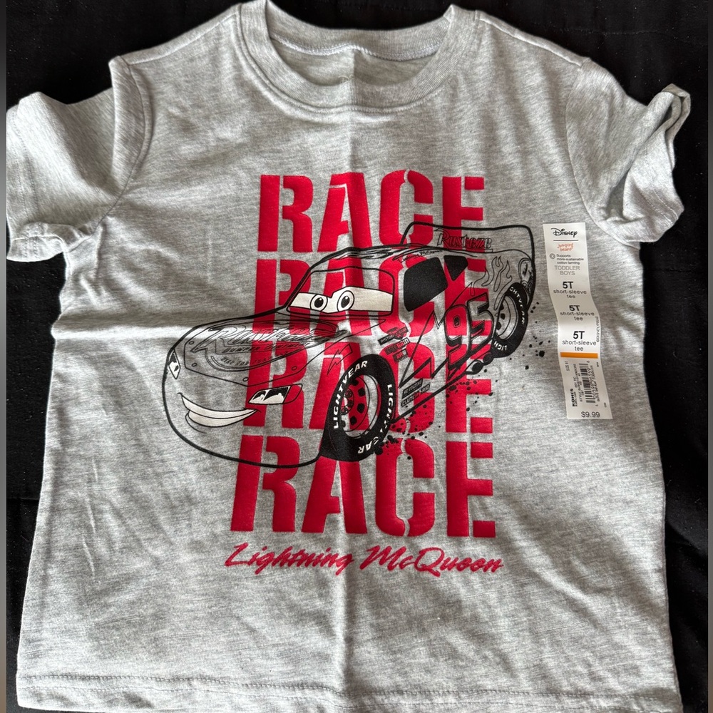 Disney Cars Lightning McQueen Gray T-Shirt